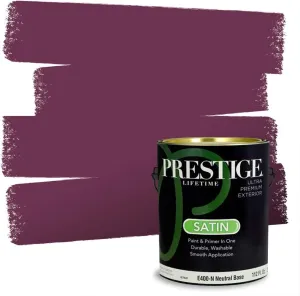 PRESTIGE Paints Exterior Paint and Primer In One, 1-Gallon, Satin, Comparable Match of Sherwin Williams* Fabulous Grape*