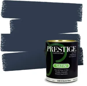PRESTIGE Paints Exterior Paint and Primer In One, 1-Gallon, Satin, Comparable Match of Sherwin Williams* Naval*