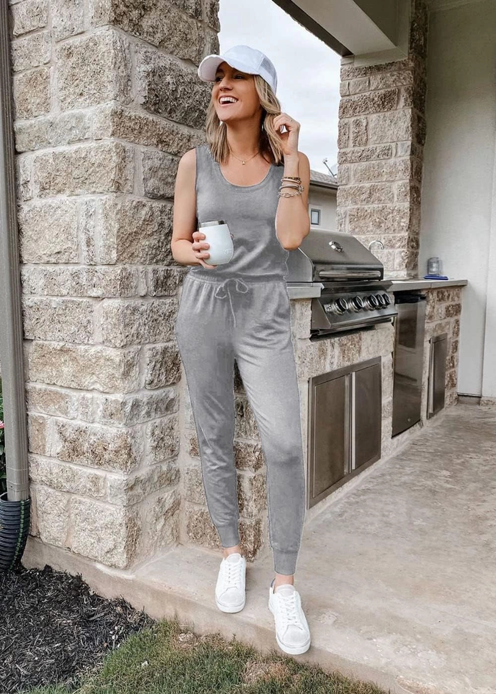 PRETTYGARDEN Women's Two Piece Outfit Sets Casual Summer Sleeveless Crewneck Tops and Sweatpants Active Tracksuit Lounge Wear