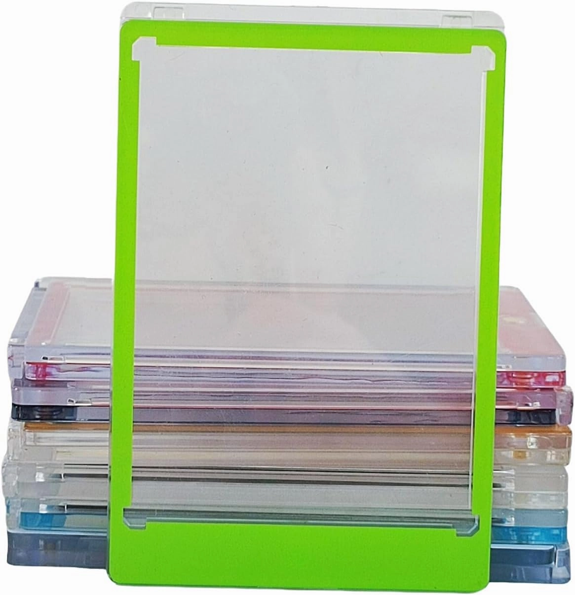 PVC Ultra Clear Pro 35 PT ONE-Touch Magnetic Trading Card Holder Suitable for Star Player Cards and Standard Size Cards.（1 Pack Contains 25 Pieces） (Green)