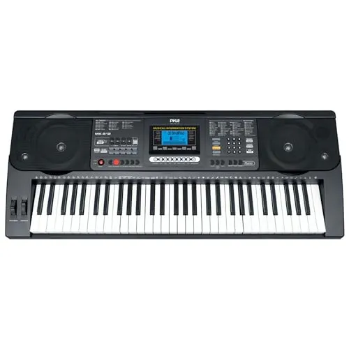 Pyle, Digital Musical Karaoke Portable Electronic Piano Includes Water-Resistant Case Bag Stool &amp; Keyboard Stand (61 Keys), Stadard (PKBRD6151PB)