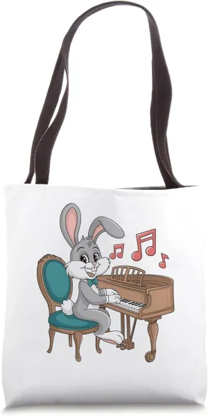 Rabbit Bunny Pianist Piano Player Pianists Tote Bag