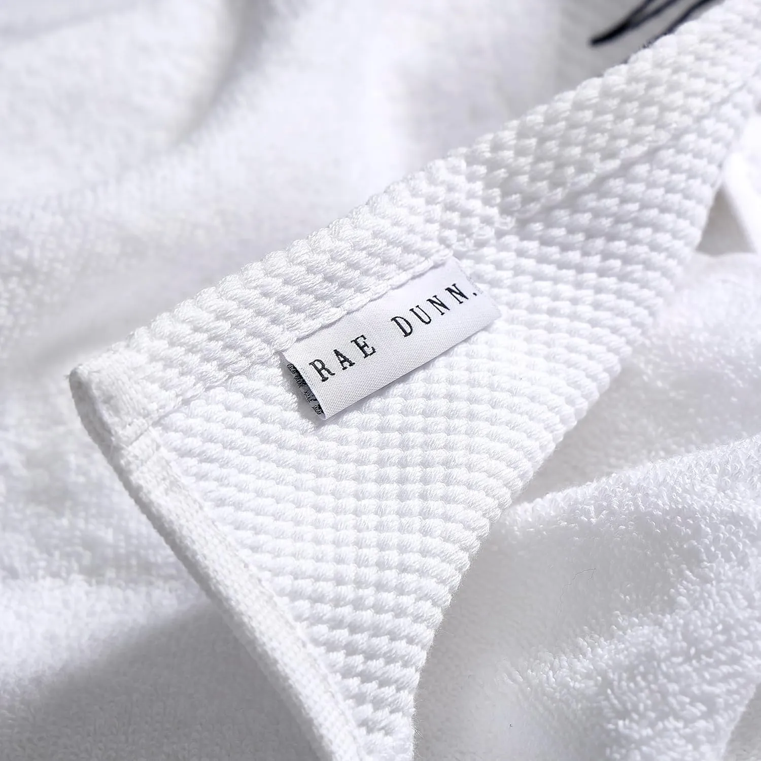 Rae Dunn Hand Towels, Embroidered Decorative Hand Towel for Kitchen and Bathroom, 100% Cotton, White- Fresh/Clean/Calm/Bliss, 16"x 28"