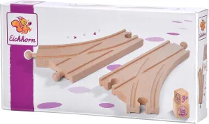 Rail 100006401 Switch Set, 2 Pieces, FSC Certified Beech Wood, Can be Installed with Other Rail Systems