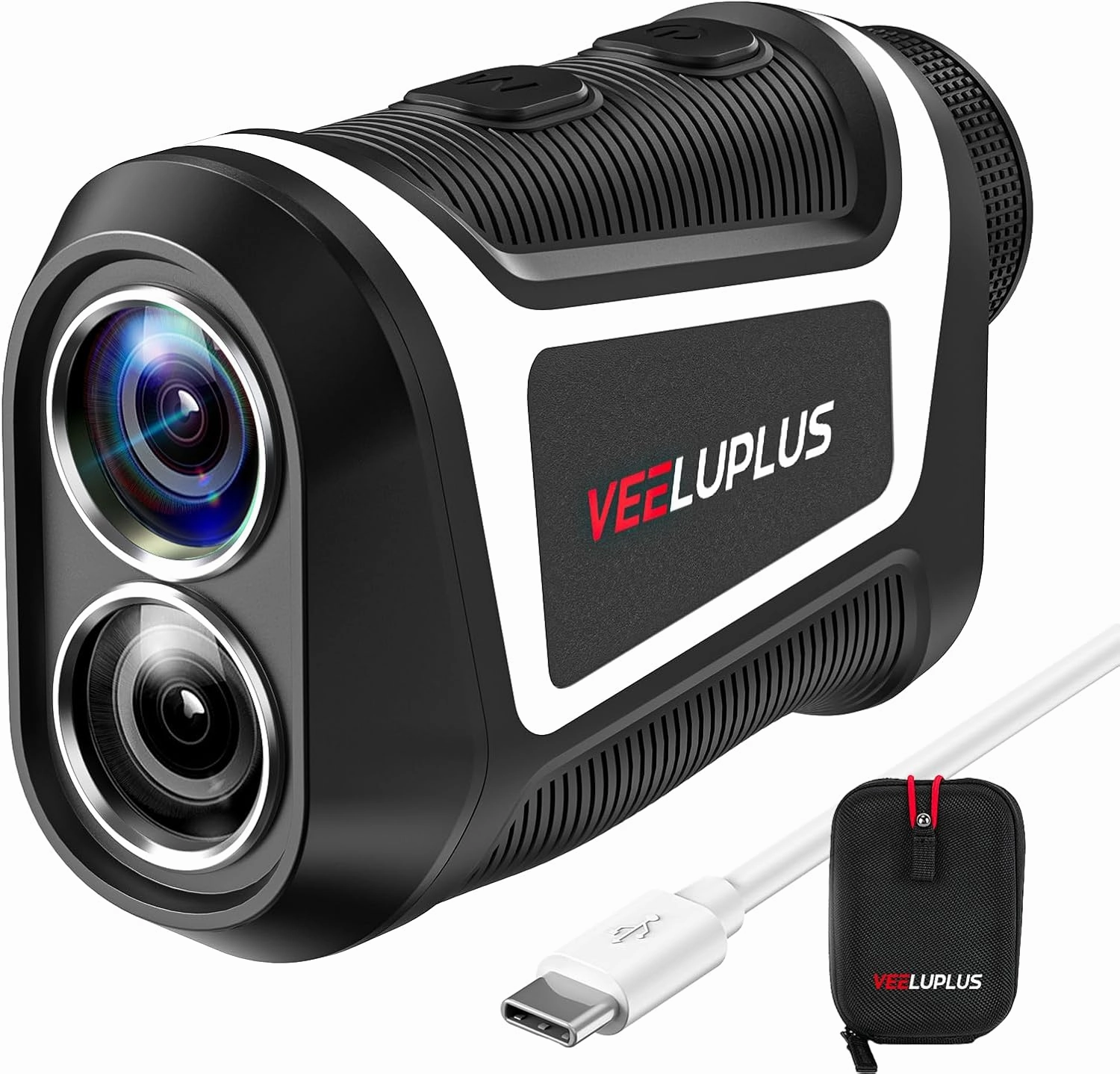 Range Finder Golf with Slope, 30,000 Uses on a Single Charge, 0.28S Fast Flag Lock, USB-C Rechargeable, Magnet Mount Laser Rangefinder, Golf Ranger Finder LCD Clarity View VEELUPLUS