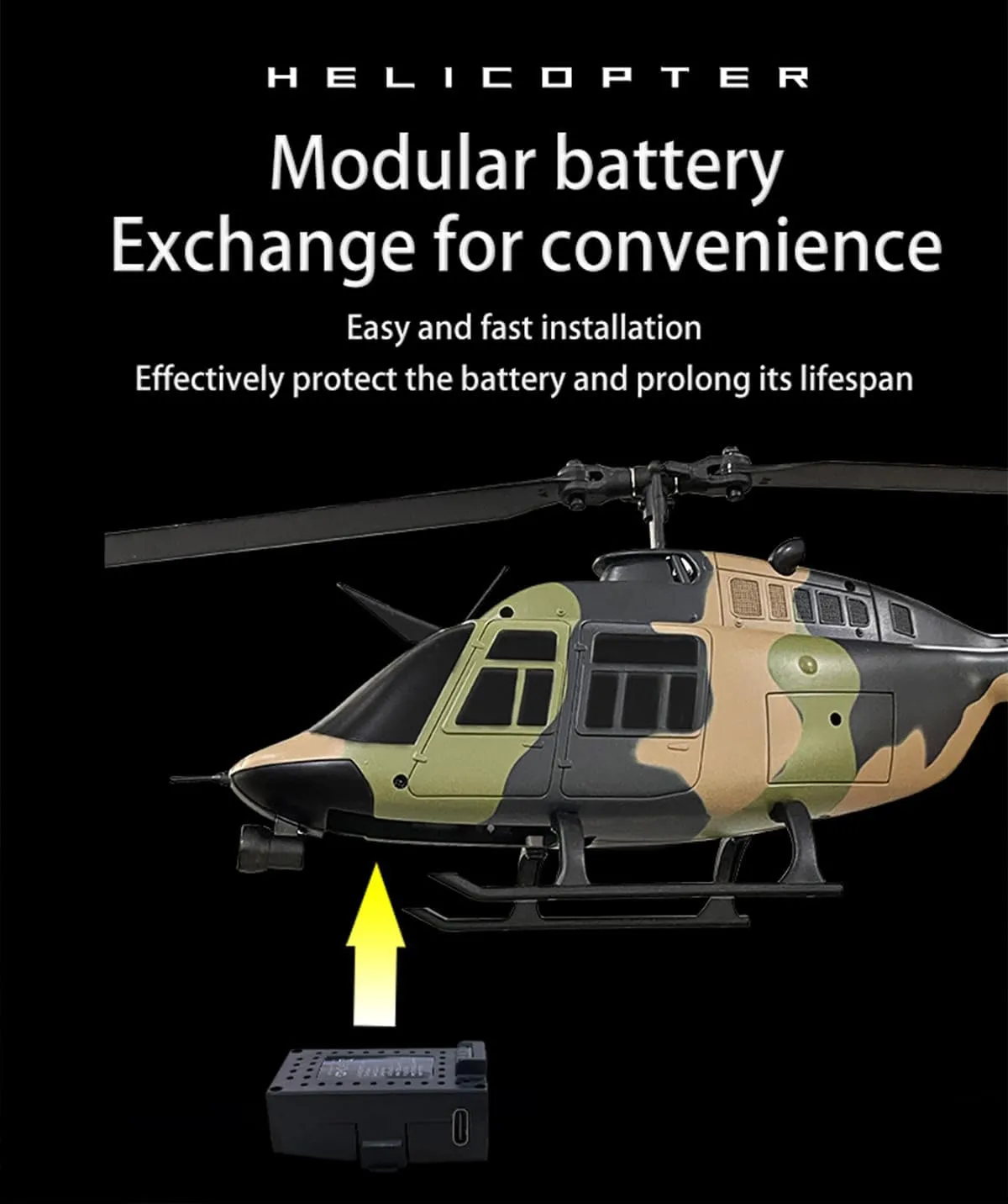 RC ERA C138 Bell 206 Remote Controlled Helicopter for Adult, 1/33 Scale 6CH RTF 2.4G 6-Axis Gyro Aircraft with Altitude Hold Optical Flow Positioning (RTF / 1 Battery)