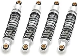 Rc Special Shock Absorber For FMS For FCX24 1/24 Metal Upgrade Adjustable Soft And Hard Hydraulic Shock Absorber RC Car Parts And Accessories Replacement And Use(Silver)