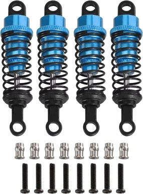 Rc Shock Absorber For MN D90 D91 MN99 99s For WPL C14 C24 4pcs 64mm Oil Filled Type Metal Shock Absorber RC Car Parts And Accessories Upgrade Replacement And Use(Blue)
