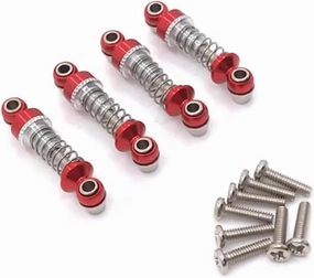 Rc Shock Absorber For WLtoys 284131 284161 284010 K969 K979 K989 K999 P929 P939 1:28 Metal Adjustable Shock Absorber RC Car Upgraded Parts Replacement Use(Red)