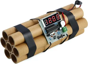 Realistic Fake Bomb Prop for Movies, Pretend Explosive-Themed Toy Bomb for Kids Role Play, Halloween Fake Bomb for Pranks,Cosplay, Military Training Fake Dynamite Party Decoration