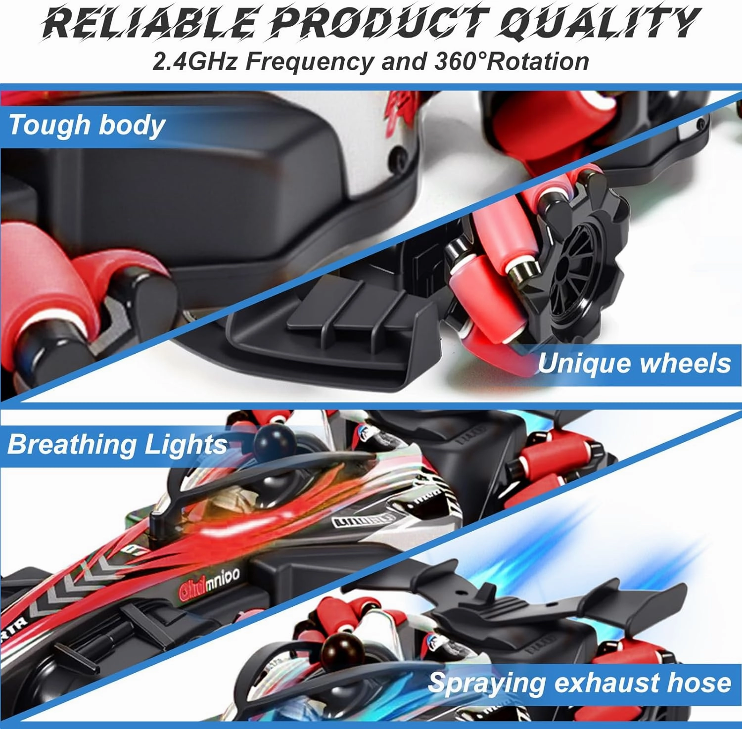Remote Control F1 Car RC Cars Toys,Cool Rechargeable Stunt RC Car with 4WD Wheel with Bright Light,Fun Outdoor Toys Gifts for Kids Birthday or Chritmas 6-8 8-12 Years Old Red