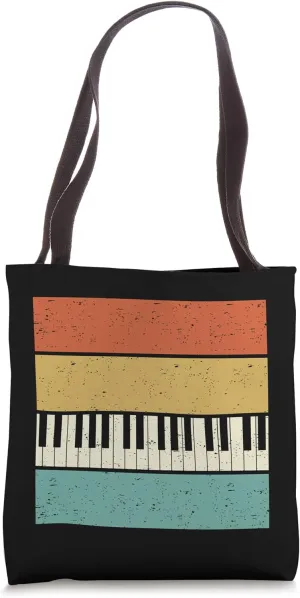 Retro Piano Player Pianist Musician Keyboard I Vintage Tote Bag