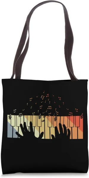 Retro Vintage Pianist Piano Performer Piano Keys Music Tote Bag