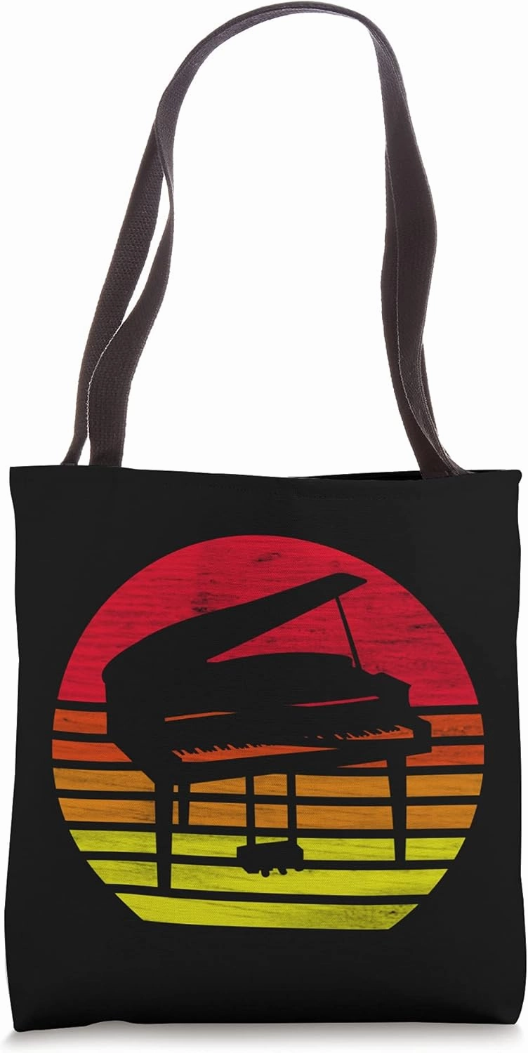 Retro piano silhouettte Tote Bag