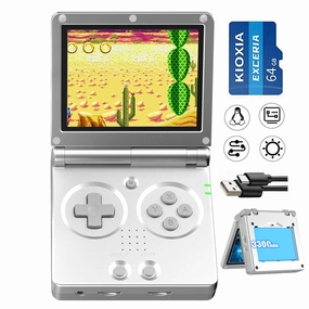 RG35XXSP Flip Portable Retro Handheld Game Console,RG35XXSP 3.5 Inch IPS Screen Linux System with 64G TF Card Pre-Installed 5532 Games,Clamshell Games Consoles Supports 5G WiFi Bluetooth HDMI xxsp