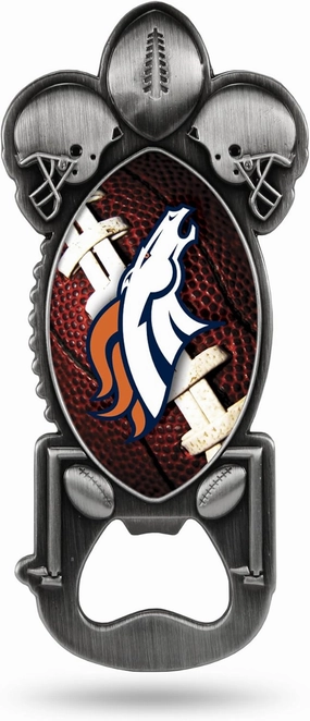 Rico Industries unisex Magnetic Metal Bottle Opener NFL Rico Broncos Party Starter, Team Color, 2.25 x 5- US