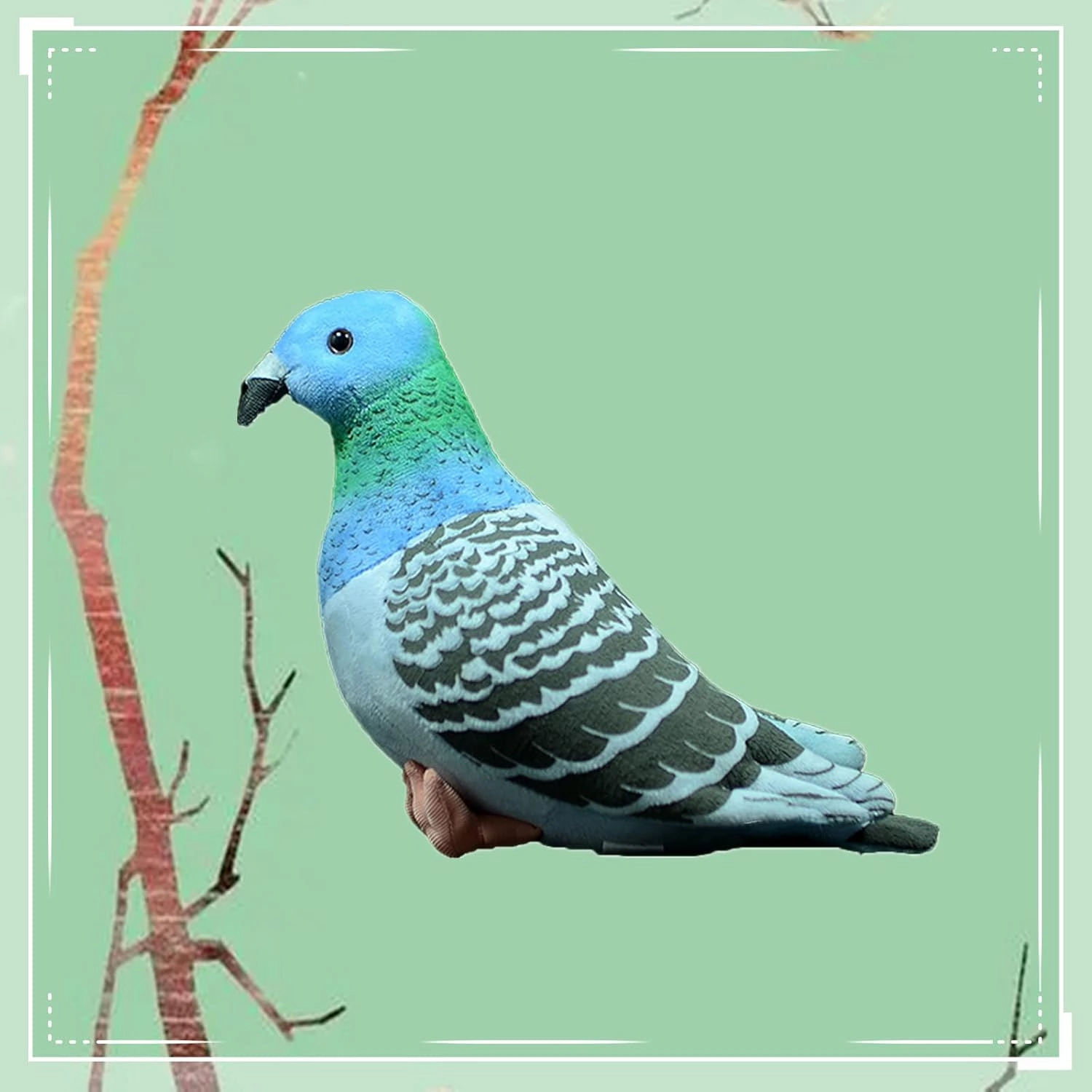 Rock Pigeon Plush Toy, 10 Inch Super Realistic Dove Plush Stuffed Simulation Soft Animal Toy Adorable Kids Christmas Birthday Gift Ornament Collection Use for All Ages and Occasions