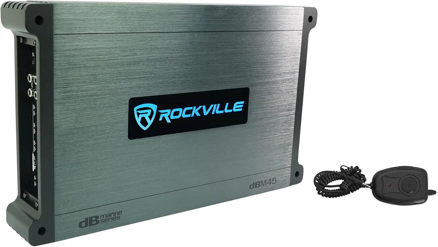 Rockville DBM45 2000W Peak / 500W RMS 4-Channel Marine Amplifier, Class AB, IPX6, Includes Remote, Adjustable Crossover, Silicone Covers - Perfect for Boats and Marine Audio