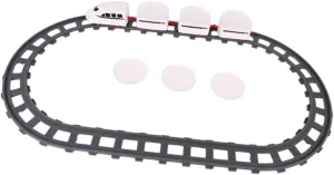 Rotating Sushi Toy Train Sushi Track Railway Track Set Rotating Sushi Playset Rail Train Set for Children Birthday Gift, 3 Sections