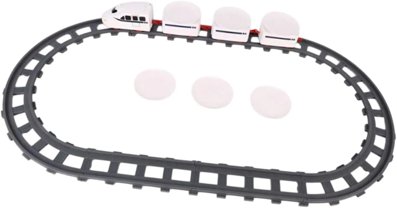 Rotating Sushi Toy Train Sushi Track Railway Track Set Rotating Sushi Playset Rail Train Set for Children Birthday Gift, 3 Sections