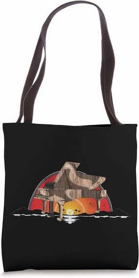 Royal Keyboard Pianist Musician Gift Sunset Piano Tote Bag
