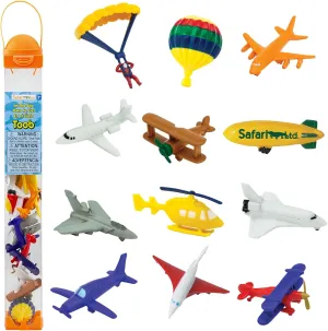 Safari Ltd. In The Sky TOOB - 12 Figurines: Jets, Parachute, Blimp, Concorde, Planes, Helicopter, and More - Educational Toy Set for Boys, Girls, and Kids 3 