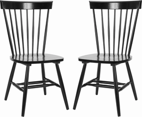 SAFAVIEH Parker Spindle Windsor Set of 2 Dining Chair, 17, Black