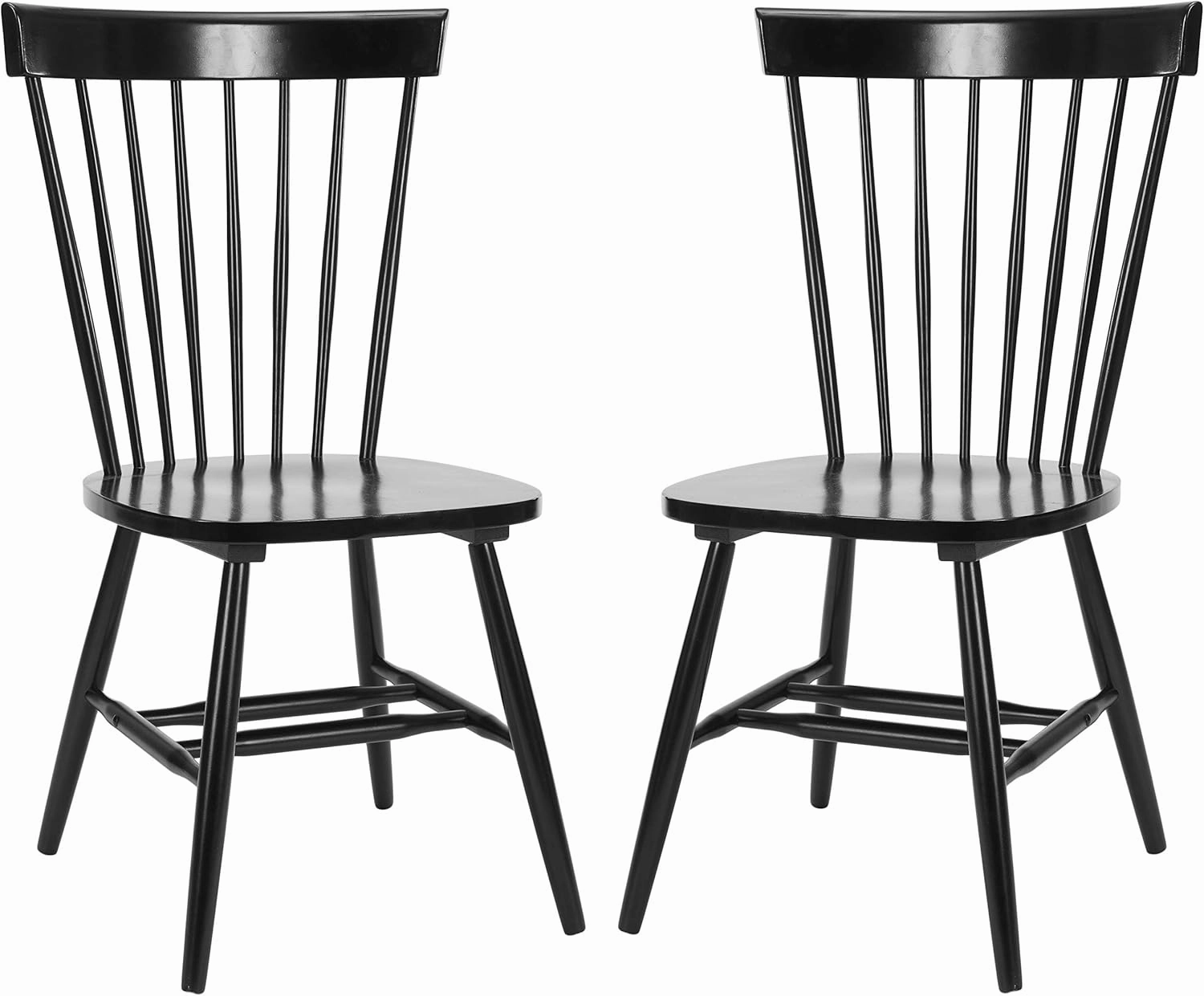 SAFAVIEH Parker Spindle Windsor Set of 2 Dining Chair, 17, Black
