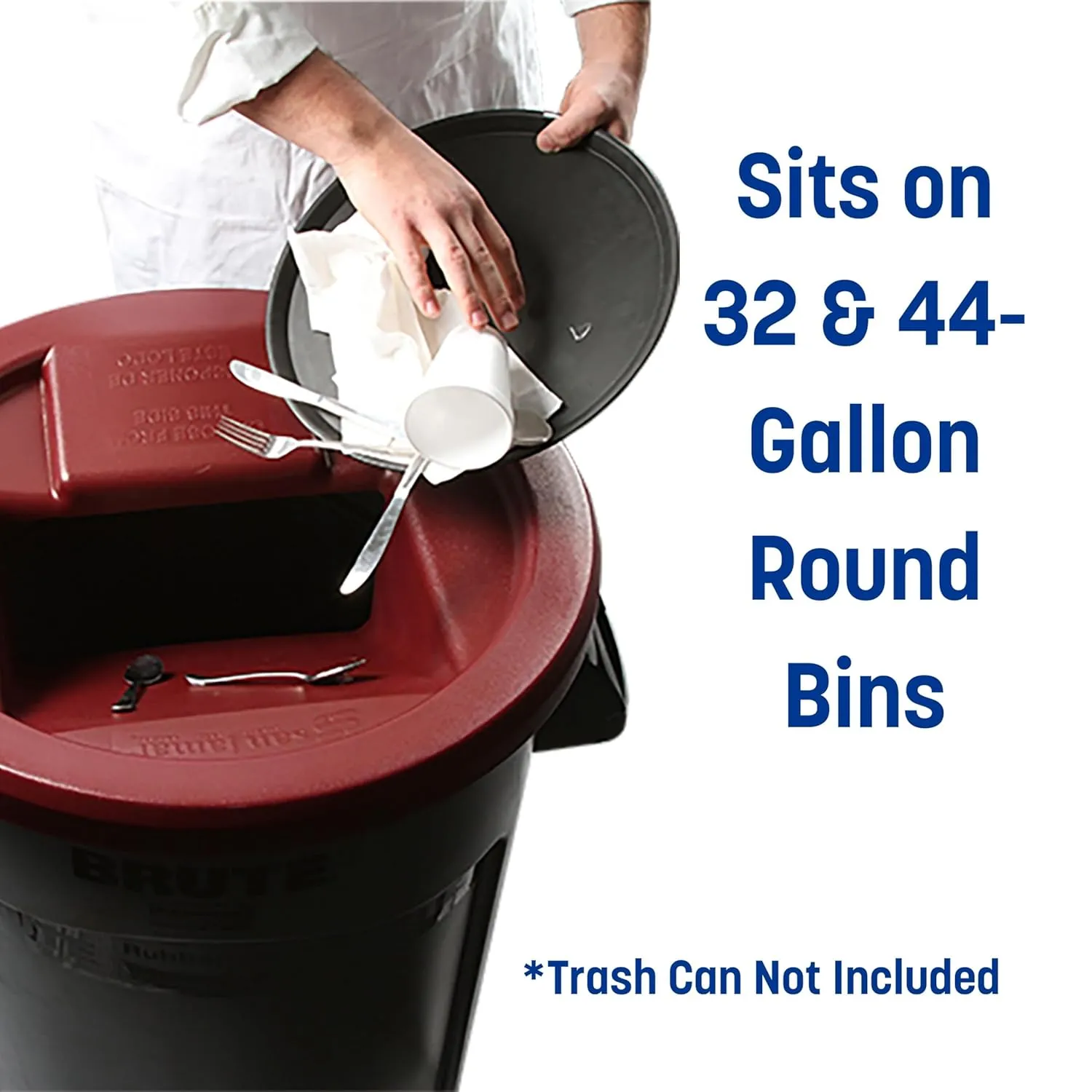 San Jamar KA3244 Katchall Rugged Round Retriever for 32 and 44 Gallon Waste Cans, Red