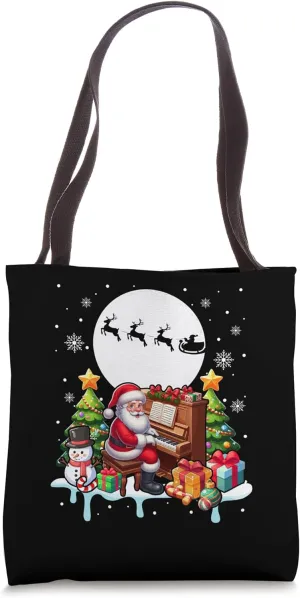 Santa Playing Piano Christmas Instrumentalist Musical Tote Bag