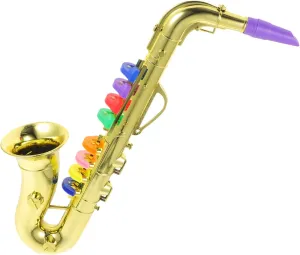Saxophone for Kids Musical Instruments Toy Fake Saxophone Prop Trumpet Toy Clarinet with 8 Colored Coded Keys Educational Toy for Toddlers Children for Over 3 Years Old