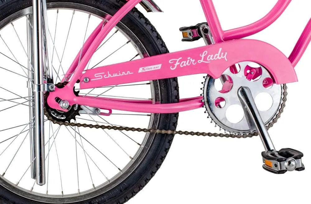 Schwinn Classic Sting-Ray and Fair Lady Beach Cruiser Bike, for Boys and Girls, 20-Inch Wheels, Single-Speed, High Rise Ape Handlebars, Coaster Brakes