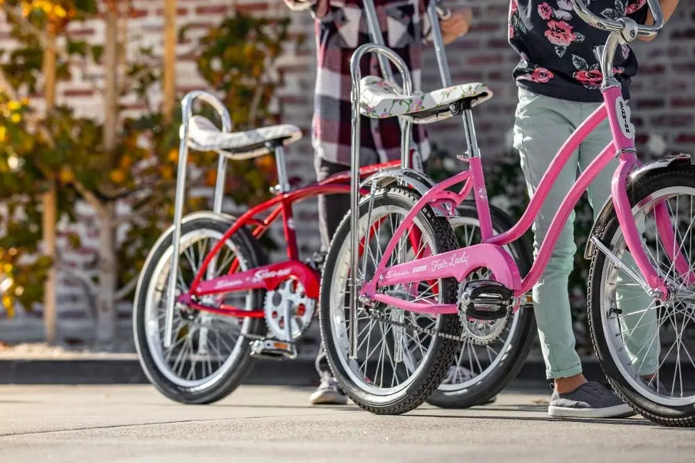 Schwinn Classic Sting-Ray and Fair Lady Beach Cruiser Bike, for Boys and Girls, 20-Inch Wheels, Single-Speed, High Rise Ape Handlebars, Coaster Brakes