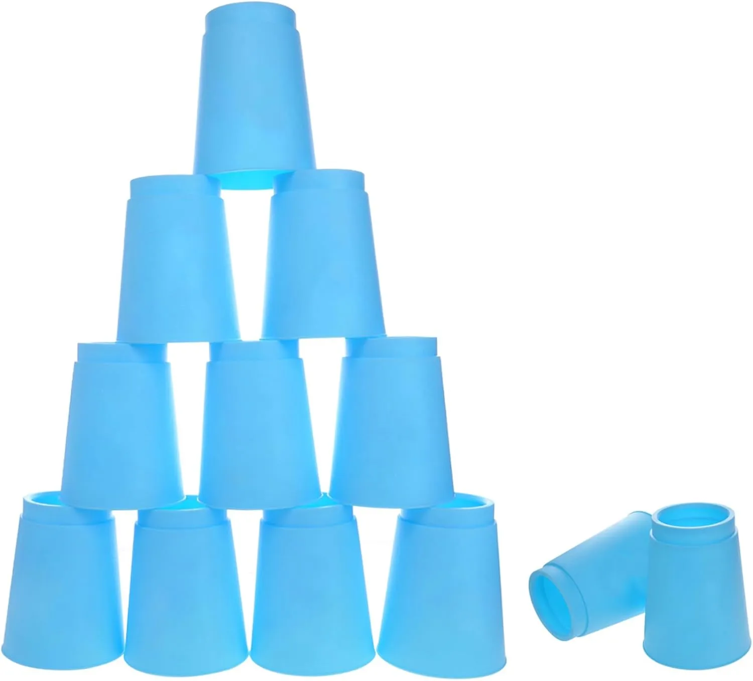 SEISSO Quick Stacks Cups,12PCS Stacking Cup Set,Classic Stack Training Game for Classroom,Great Gift Idea for Boys Girls (Blue)