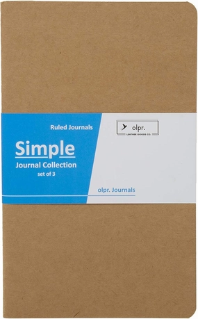 Set of 3 Journal Refills 5 x 8.25 inch Kraft Paper Cover Ruled Journal in Large Size Notebook Paper Insert 80 Pages