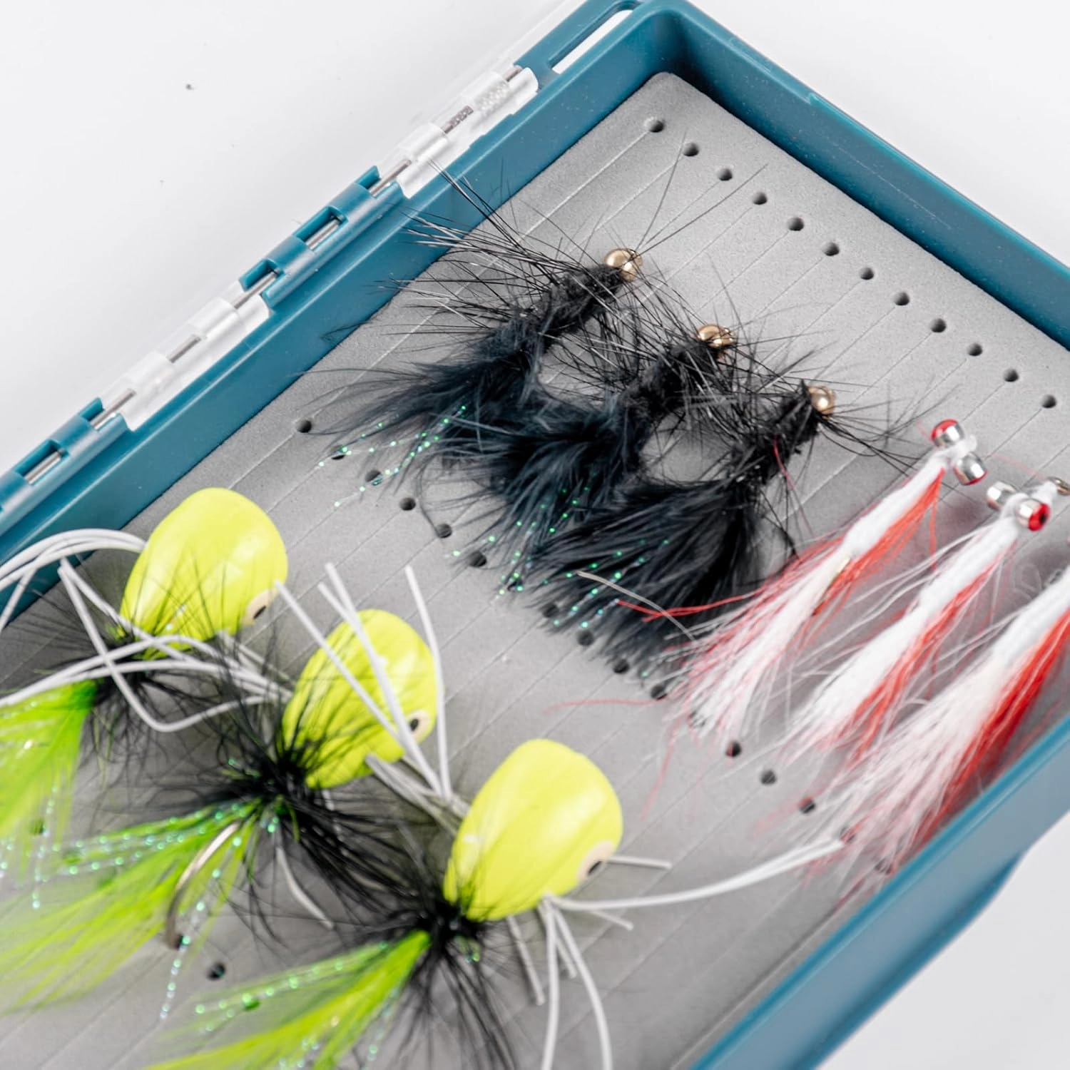 SF 2pcs Fly Fishing Box Magnetic Closure Streamer Foam Polycarbonate Material Clear Lid Trout Flies Fly Box For Nymphs Fly Box Liner