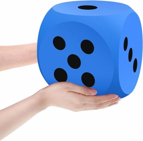 Shappy 7.9 Inches Foam Dice Fun Filled Large Educational Toy Kawaii Giant Dice Decorative EVA Foam Jumbo Big Square Building Blocks for Board Game Nights Learning Sessions(Blue)