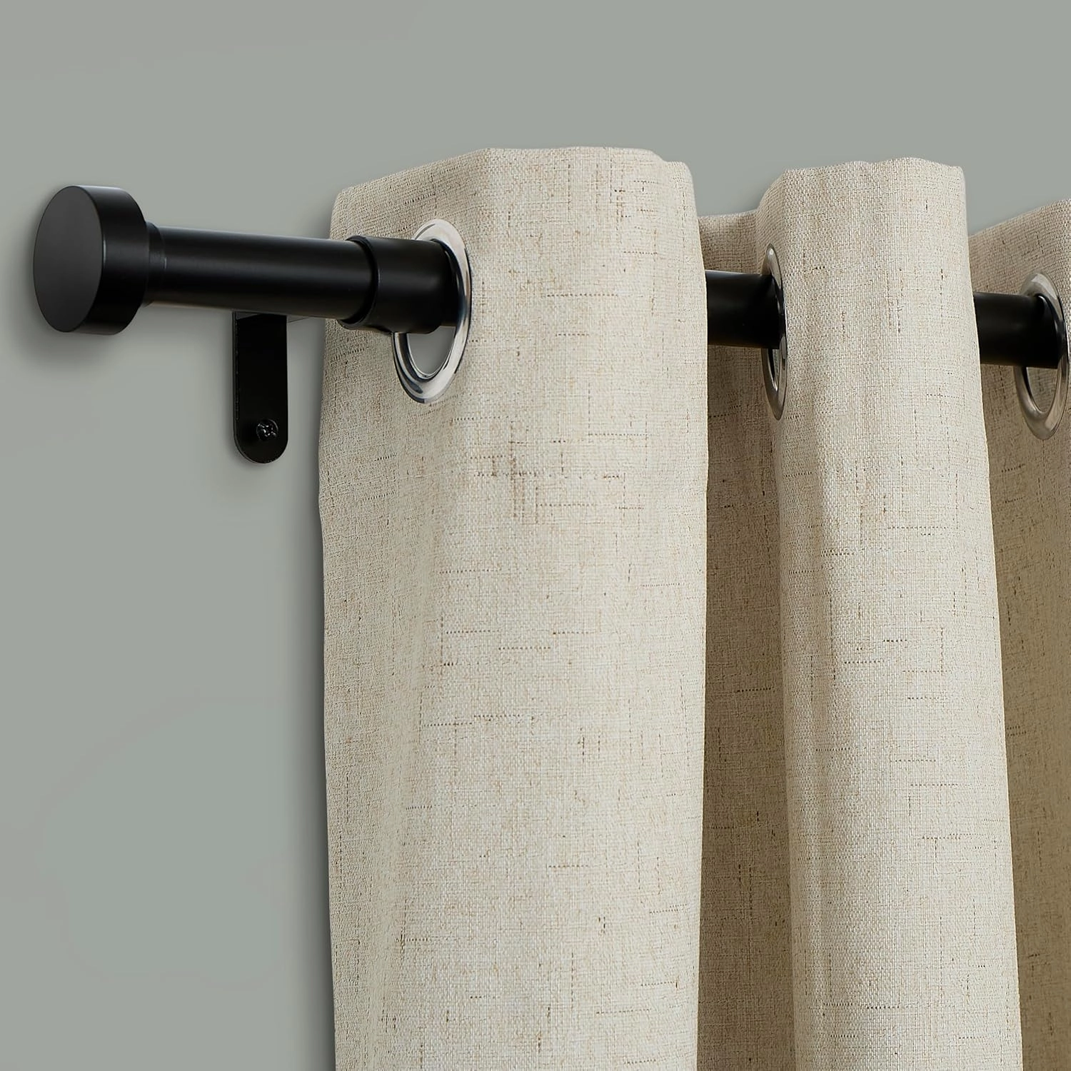 Sheffield Home Curtain Rod for Window, 1 Inch Diameter, Iron Customizable Window Curtain Rod, Matte Black, 20"-66"
