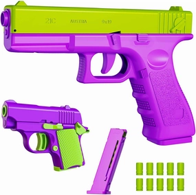 Shell Ejecting Toy, 2 Packs Fidget Toys, Toys with 10 Shells Can be Loaded but Can't be Fired, Great Birthday Gifts for Boys Kids Adults (Purple)