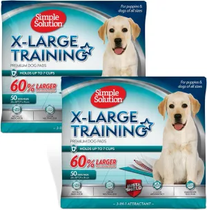 Simple Solution Extra Large Pee Pads For Dogs, XL Puppy Potty Training Pee Pad, 6 Layers Thick, Instashield Absorbent, Attracts Dogs, Leak Proof, Odor Neutralizing, Disposable, XLARGE 28"x30", 100ct
