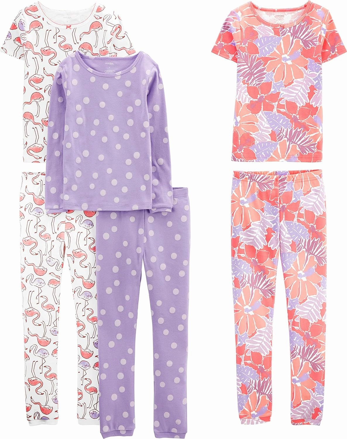 Simple Joys by Carter's Girls' 6-Piece Snug Fit Cotton Pajama Set