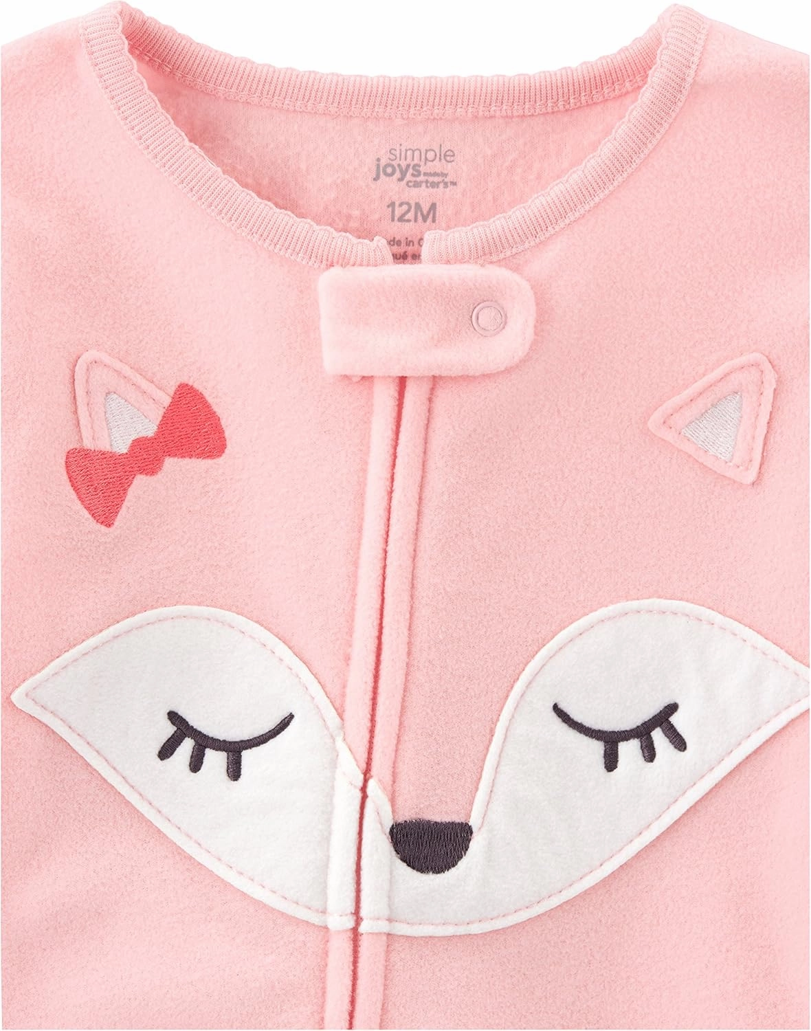 Simple Joys by Carter's Toddlers and Baby Girls' Loose-Fit Flame Resistant Fleece Footed Pajamas, Pack of 3