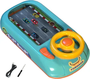 Simulated Driving Race Cars Game Musical Steering Toy Interactive Race Cars Toy with Music and Lights Enduring
