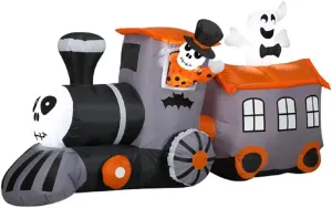 Skeleton Train with Ghost Halloween Inflatable by Gemmy 6' Long
