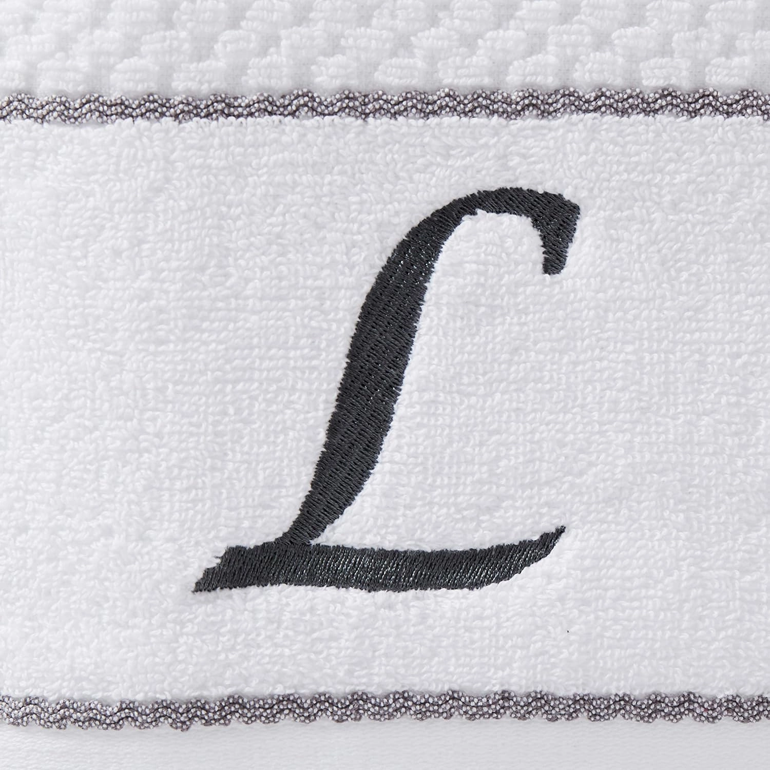 SKL Home by Saturday Knight Ltd. Monogram "L" Bath and Hand Towel Set, White, 4-pack