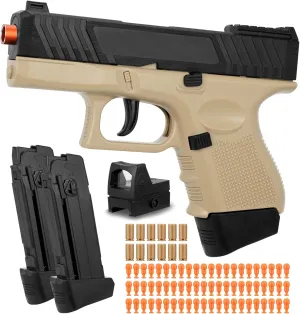 Soft Bullet Gun with Ejecting Shells, Realistic Toy Pistol for Boys, Tactical Toy Pistol with Scope, Birthday Gifts for Boys Girls Age 8  (Sand)