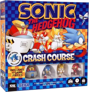 Sonic The Hedgehog Crash Course Board Game – Fast Racing Game by IDW Games for 2-4 Players, Ages 8  – Build-as-You-Play Tracks, Collect Chaos Emeralds, Fun Family Game, Pre-Painted Miniatures