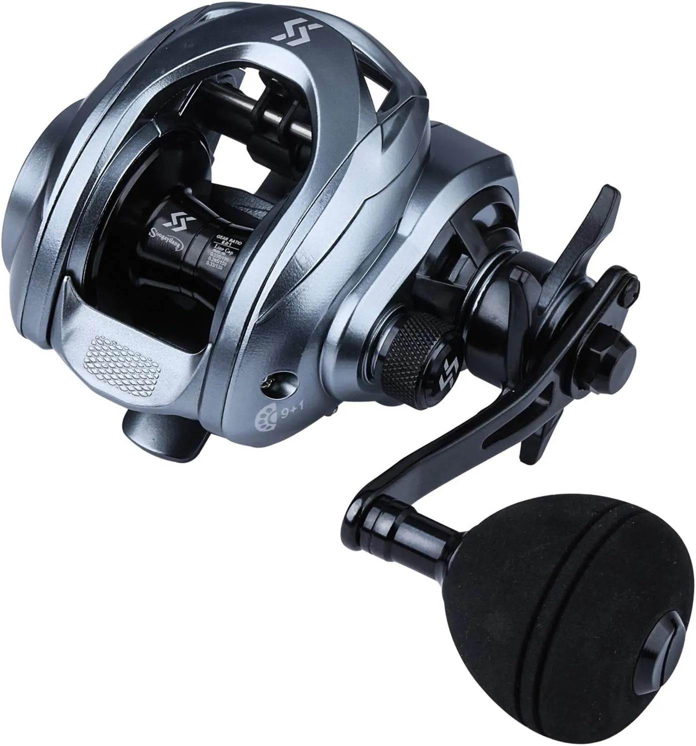 Sougayilang Baitcasting Fishing Reel High Speed Baitcaster with 9 1 Ball Bearings, Gear Ratio 8.0:1, Magnetic Brake System Power Handle Casting Reels