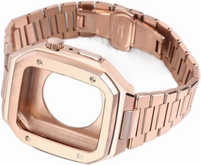 Stainless Steel Integrated Strap For Band 44mm 45mm，Men Women Metal Bracelet Accessories For Series 8 7 6 5 4 SE Watchband