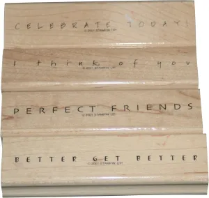 STAMPIN UP SET OF 4 STAMPS - SIMPLE SAYINGS 2001 RETIRED